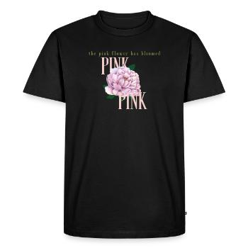 Blooming Pink Peony - Men's Premium Organic T-Shirt - black - Front - Nico (187cm)