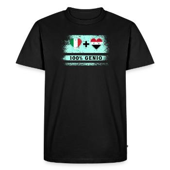 Italy and Syria 100% genius flag - Men's Premium Organic T-Shirt - black - Front - Nico (187cm)