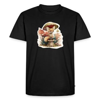Renard du désert mignon - T-shirt Premium bio Homme - noir - Devant - Nico (187cm)