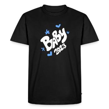 Baby 2023 - Birth Pregnant 2023 - Baby Boy - Men's Premium Organic T-Shirt - black - Front - Nico (187cm)