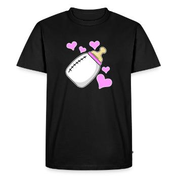 Bouteille de lait fille fille enceinte naissance - T-shirt Premium bio Homme - noir - Devant - Nico (187cm)