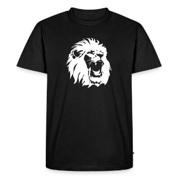 Tête de lion - T-shirt Premium bio Homme - noir - Devant - Nico (187cm)