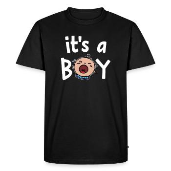 Born Pregnant Baby Family Happiness Statement - Men's Premium Organic T-Shirt - black - Front - Nico (187cm)