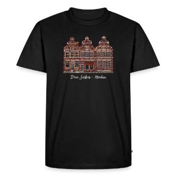 Norden, East Frisia, Three Sisters Low German - Men's Premium Organic T-Shirt - black - Front - Nico (187cm)