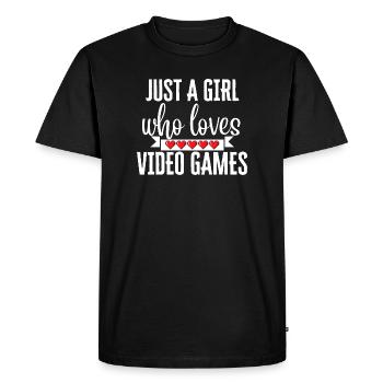 Just a Girl Who Loves Video Games - Men's Premium Organic T-Shirt - black - Front - Nico (187cm)