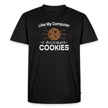 I Accept Cookies Tech Meme - Men's Premium Organic T-Shirt - black - Front - Nico (187cm)