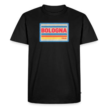 Bologna Italia Vintage Stripes - Men's Premium Organic T-Shirt - black - Front - Nico (187cm)