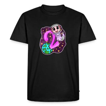 2e anniversaire - 2 ans cadeau de fille astronaute - T-shirt Premium bio Homme - noir - Devant - Nico (187cm)
