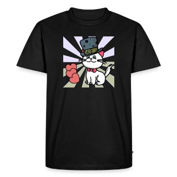 Cat Hearts Children Birthday Gift Baby - Men's Premium Organic T-Shirt - black - Front - Nico (187cm)