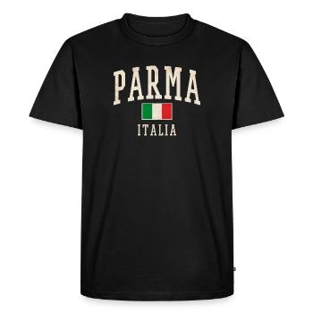 Parma Italia Vintage Flag Style - Men's Premium Organic T-Shirt - black - Front - Nico (187cm)
