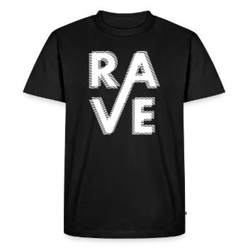 Rave Art fuzzy design, to rave EDM Techno House - Men's Premium Organic T-Shirt - black - Front - Nico (187cm)