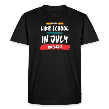 Comme l’école en juillet Pas de cours - T-shirt Premium bio Homme - noir - Devant - Nico (187cm)