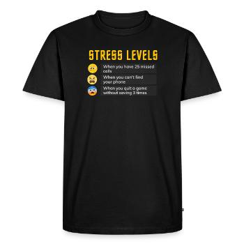 Graphique Emo des niveaux de stress - T-shirt Premium bio Homme - noir - Devant - Nico (187cm)