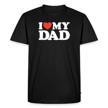 I love my Dad Heart Shirt - Men's Premium Organic T-Shirt - black - Front - Nico (187cm)