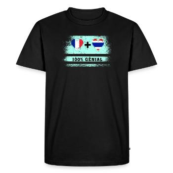 France et Thaïlande 100% génial - T-shirt Premium bio Homme - noir - Devant - Nico (187cm)