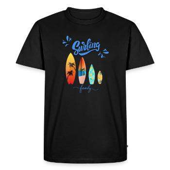 Surfing Family - Vêtements de surf familiaux - T-shirt Premium bio Homme - noir - Devant - Nico (187cm)