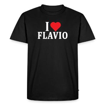 t-shirt I love Flavio t-shirt gift idea - Men's Premium Organic T-Shirt - black - Front - Nico (187cm)