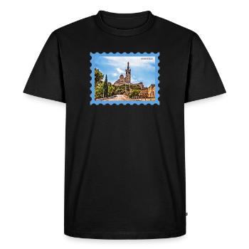 Carte postale de la Basilique de Marseille - T-shirt Premium bio Homme - noir - Devant - Nico (187cm)