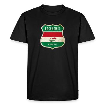 Design du drapeau de la Hongrie à Kecskemét - T-shirt Premium bio Homme - noir - Devant - Nico (187cm)