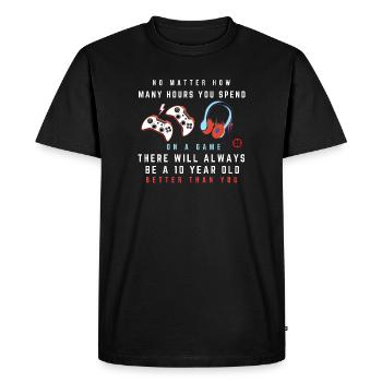 Rivalité de jeu : T-shirt de Plaisanterie - T-shirt Premium bio Homme - noir - Devant - Nico (187cm)