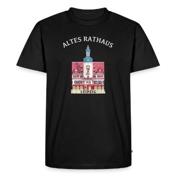 Leipzig, iconic historic town hall, Saxony - Men's Premium Organic T-Shirt - black - Front - Nico (187cm)