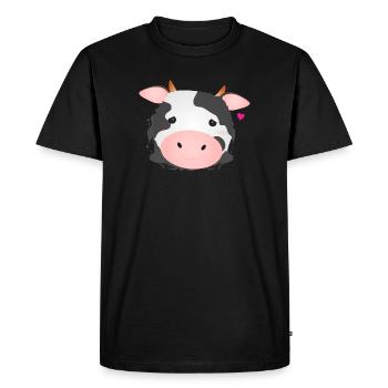 Vache mignonne pour les amoureux des animaux et les amateurs de ferme - T-shirt Premium bio Homme - noir - Devant - Nico (187cm)
