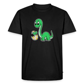 Dinosaure avec famille Baby Dinosaur - T-shirt Premium bio Homme - noir - Devant - Nico (187cm)
