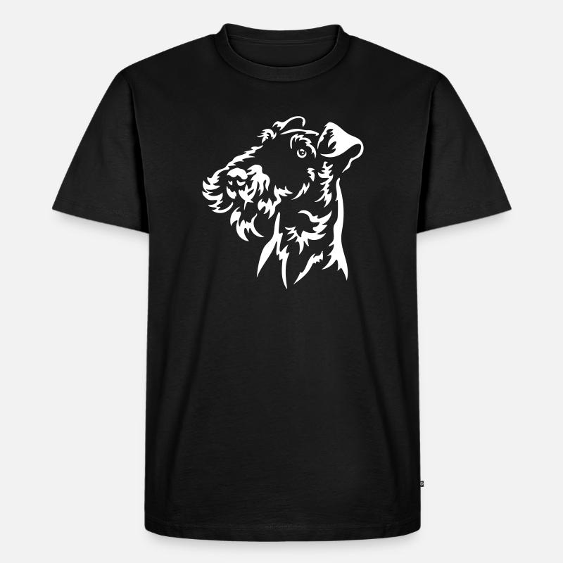Foxterrier Kopf "Black Edition" - Männer Premium Bio T-Shirt - Schwarz