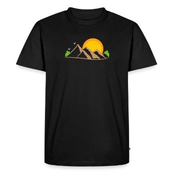 Expérience nature Randonnée Sommets de montagne Nature Randonnée en montagne - T-shirt Premium bio Homme - noir - Devant - Nico (187cm)