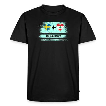 Liban et Suède 100 % parfait / Cadeau - T-shirt Premium bio Homme - noir - Devant - Nico (187cm)