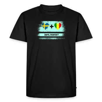 Mali et Suède 100% Parfait / Cadeau - T-shirt Premium bio Homme - noir - Devant - Nico (187cm)