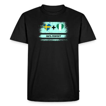 Nigeria et Suède 100% Parfait / Cadeau - T-shirt Premium bio Homme - noir - Devant - Nico (187cm)