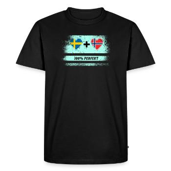 Norvège et Suède 100% Parfait / Cadeau - T-shirt Premium bio Homme - noir - Devant - Nico (187cm)