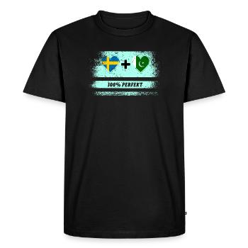 Pakistan et Suède 100% Parfait / Cadeau - T-shirt Premium bio Homme - noir - Devant - Nico (187cm)