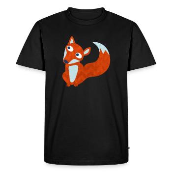 Fox Forest Animal Comic Smart Cool Nursery - Men's Premium Organic T-Shirt - black - Front - Nico (187cm)