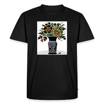 bouquet coloré de fleurs - T-shirt Premium bio Homme - noir - Devant - Nico (187cm)