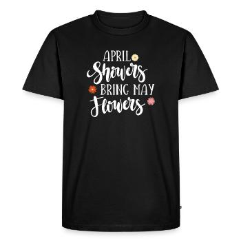 Les averses d’avril apportent les fleurs de mai - T-shirt Premium bio Homme - noir - Devant - Nico (187cm)