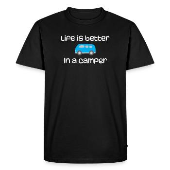 Life is Better in a Camper - Men's Premium Organic T-Shirt - black - Front - Nico (187cm)