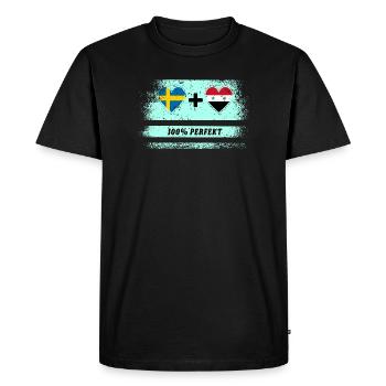 Syria and Sweden 100% perfect / gift - Men's Premium Organic T-Shirt - black - Front - Nico (187cm)