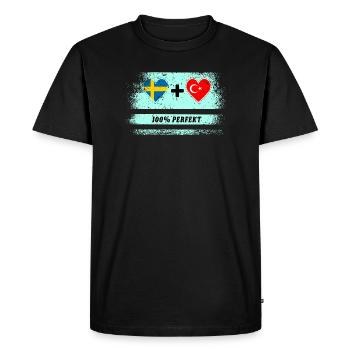 Turkey and Sweden 100% Perfect / Gift - Men's Premium Organic T-Shirt - black - Front - Nico (187cm)