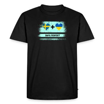 Ukraine et Suède 100% parfait / cadeau - T-shirt Premium bio Homme - noir - Devant - Nico (187cm)