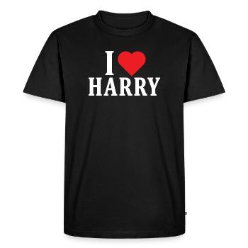 t-shirt I love Harry t-shirt gift idea - Men's Premium Organic T-Shirt - black - Front - Nico (187cm)
