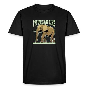 Je suis végétalien comme un éléphant - Végétarien végétalien - T-shirt Premium bio Homme - noir - Devant - Nico (187cm)