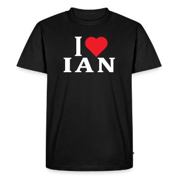 name t-shirt I love Ian t-shirt gift idea - Men's Premium Organic T-Shirt - black - Front - Nico (187cm)