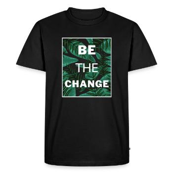 Soyez le changement Mentalité tropicale Nature Tee - T-shirt Premium bio Homme - noir - Devant - Nico (187cm)