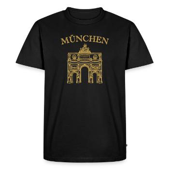 Porte de la Victoire emblématique Munich - T-shirt Premium bio Homme - noir - Devant - Nico (187cm)