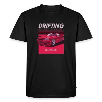 Drifting is Not a Crime Car Art - Men's Premium Organic T-Shirt - black - Front - Nico (187cm)
