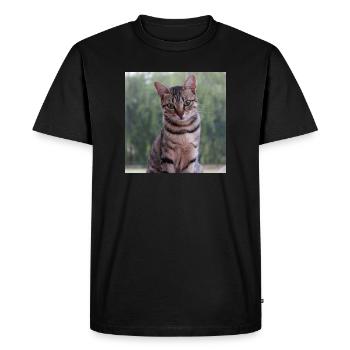 Chat chaton affiche chat carré affiche - T-shirt Premium bio Homme - noir - Devant - Nico (187cm)