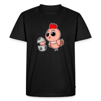 Chicken Family - Chicken with Baby - Chicken Motif - Men's Premium Organic T-Shirt - black - Front - Nico (187cm)
