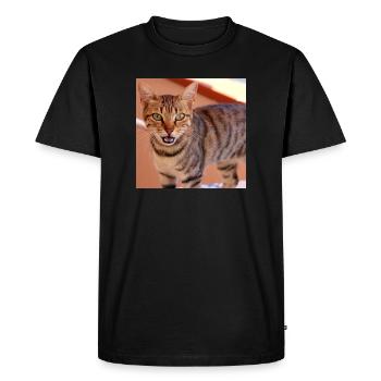 Chat chaton affiche chat carré affiche - T-shirt Premium bio Homme - noir - Devant - Nico (187cm)